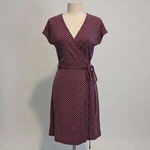 Michael Kors Wrap Dress Red & Black Pattern Size 1X Workwear Career